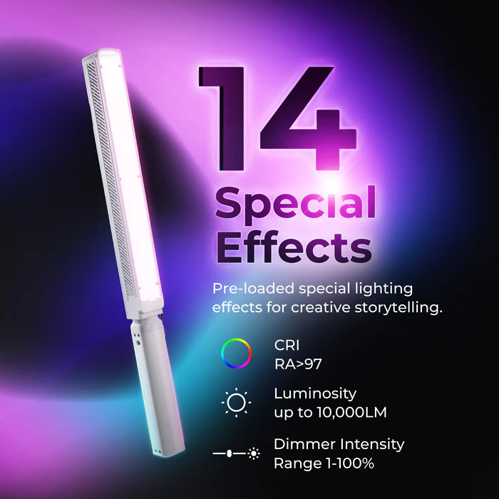 DigiTek (DSL-1000 RGB) Portable Handheld RGB LED Light Stick with Barndoor - Image 10