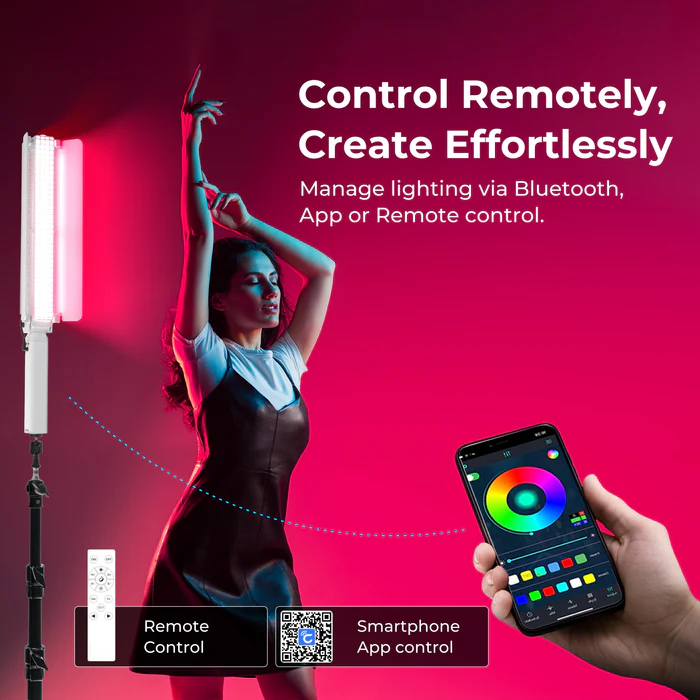 DigiTek (DSL-1000 RGB) Portable Handheld RGB LED Light Stick with Barndoor - Image 13