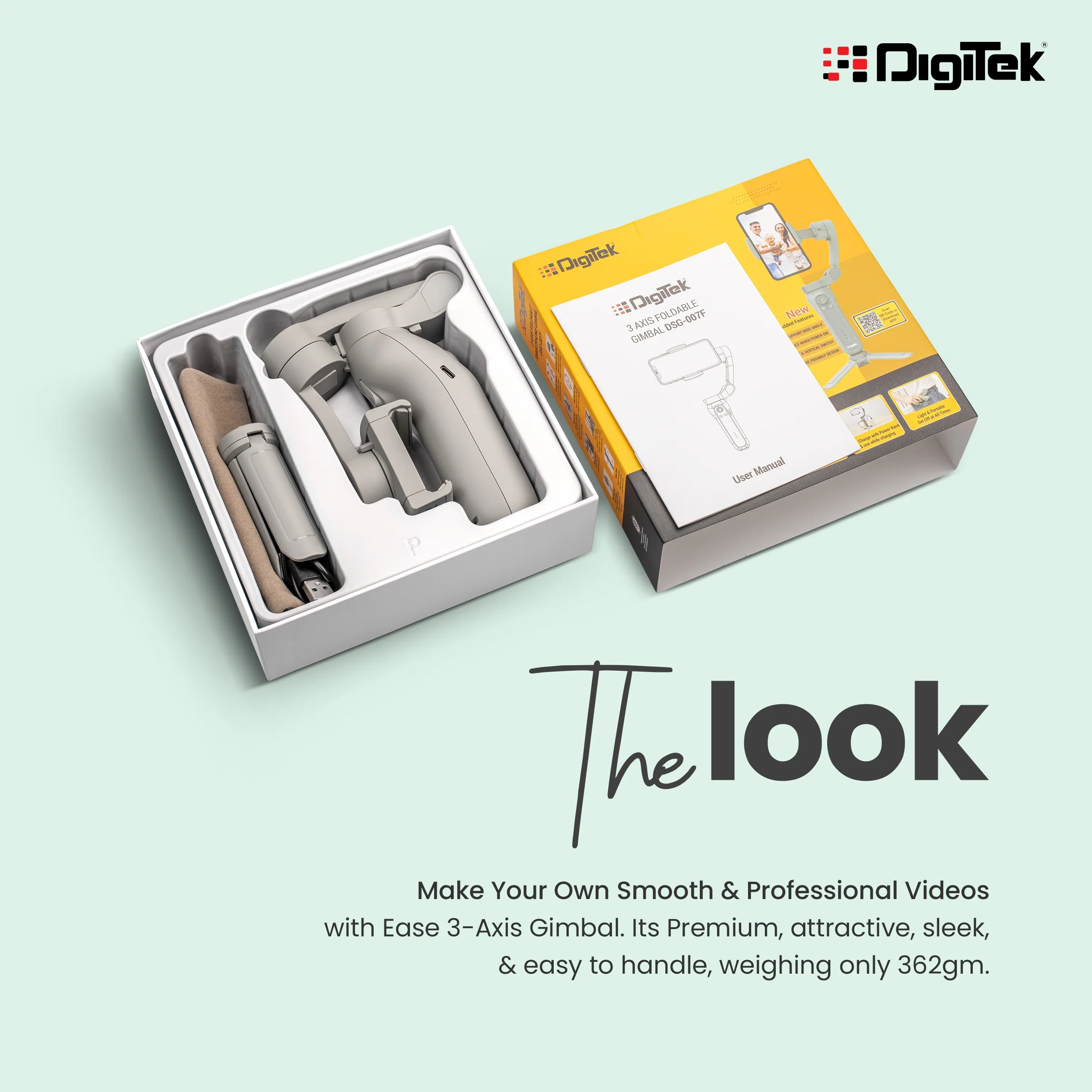 Digitek DSG 008F Pro 3 Axis Foldable Smartphone Gimbal - Image 8
