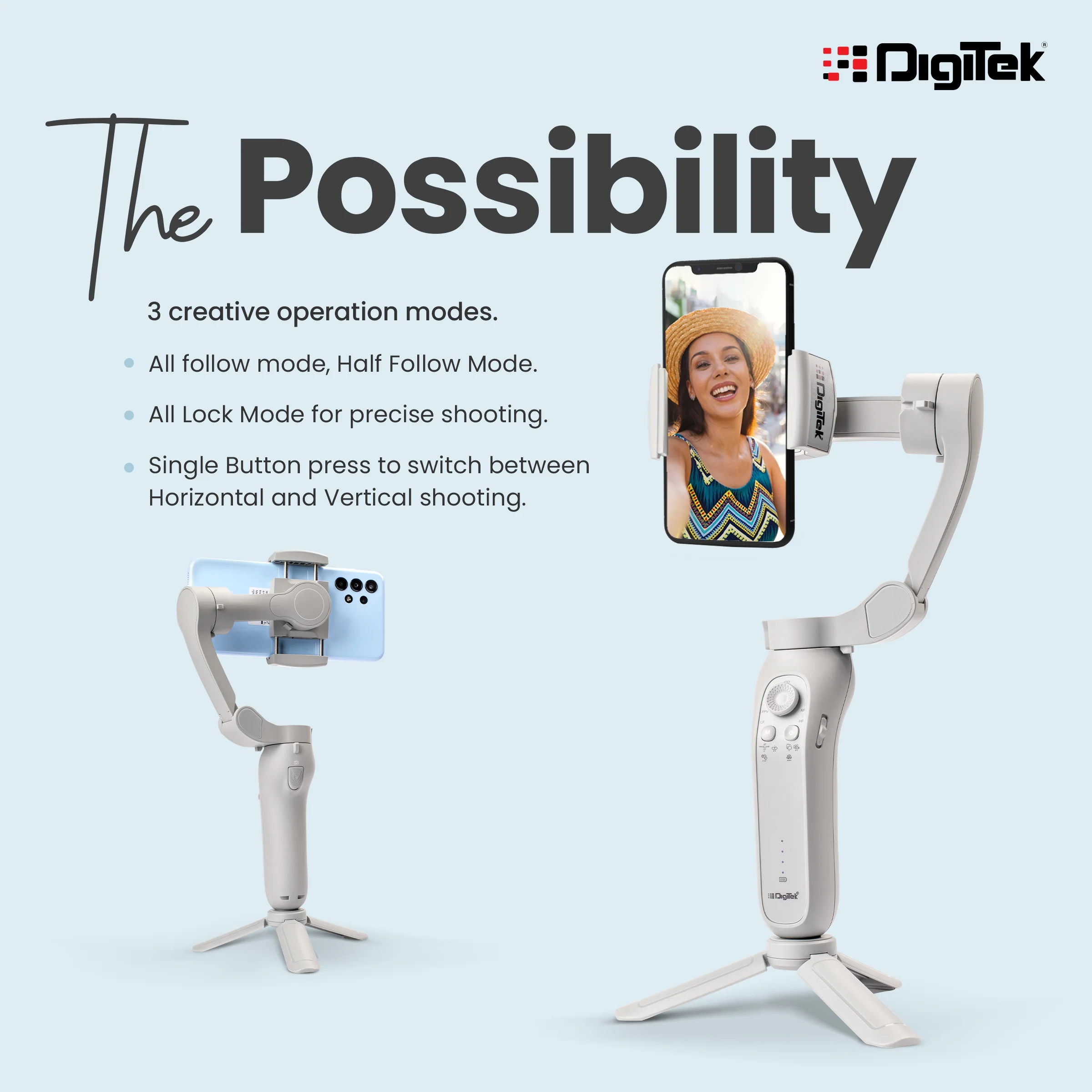 Digitek DSG 008F Pro 3 Axis Foldable Smartphone Gimbal - Image 7