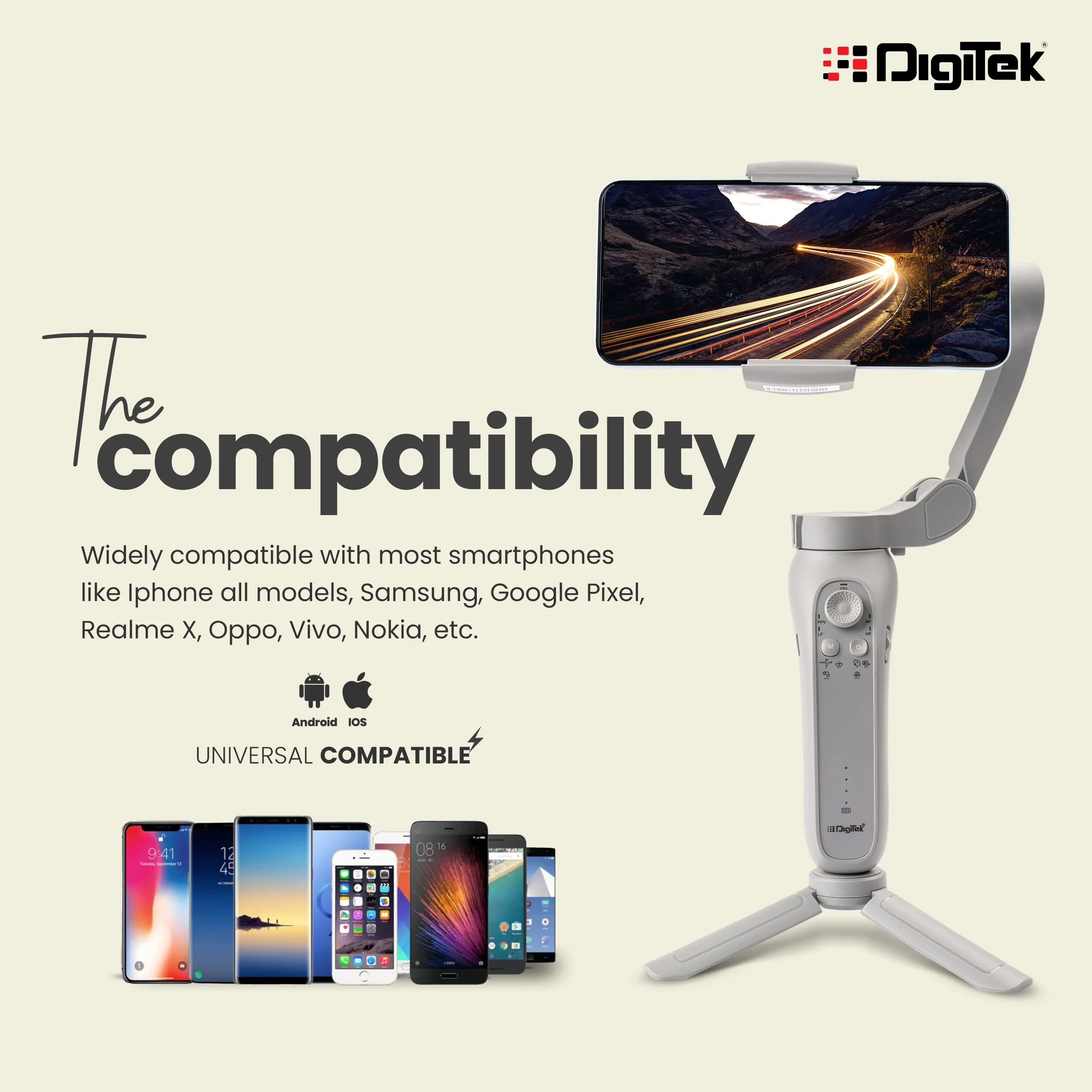 Digitek DSG 008F Pro 3 Axis Foldable Smartphone Gimbal - Image 4