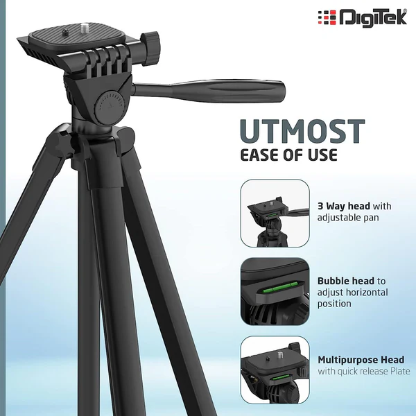 Digitek Smartphone Tripod DTR 480LW - Aluminium Alloy Tripod with Smartphone Holder - Image 4