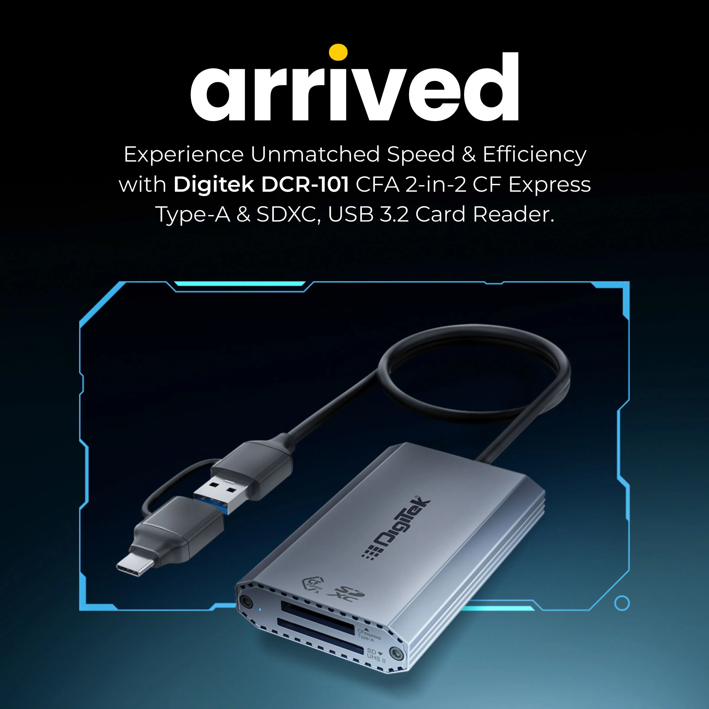 Digitek DCR-101 CFA 2-in-2 CF Express Type A & SDXC USB 3.2 Card Reader - Image 2