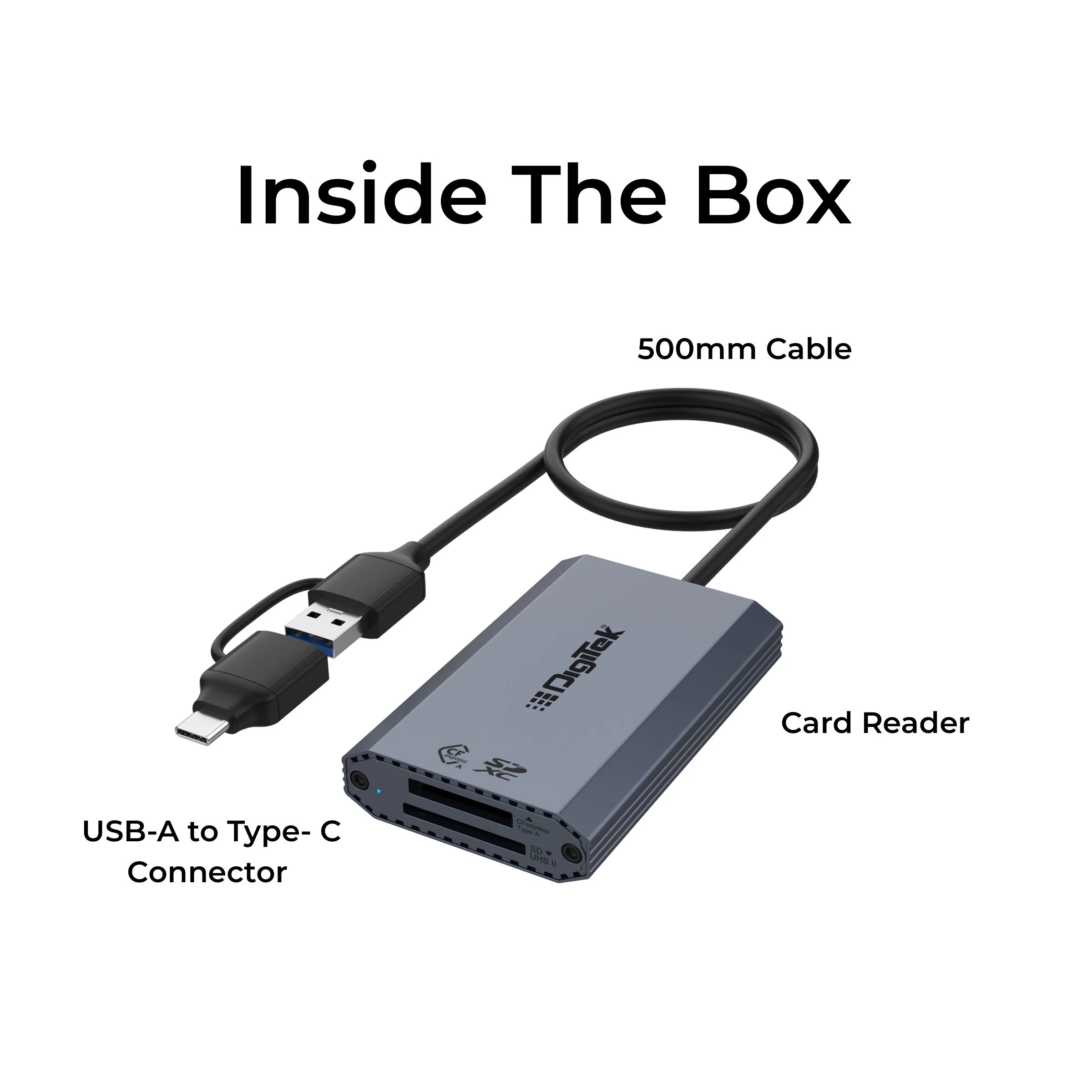 Digitek DCR-101 CFA 2-in-2 CF Express Type A & SDXC USB 3.2 Card Reader - Image 3