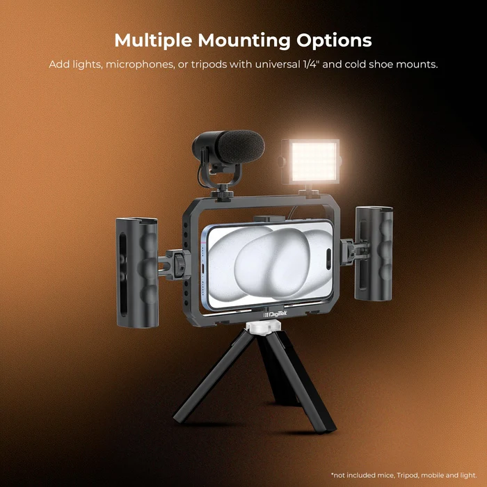 Digitek (DSC 002) Handheld Aluminum Alloy Universal Smartphone Cage Video Rig for Vloggers - Image 6