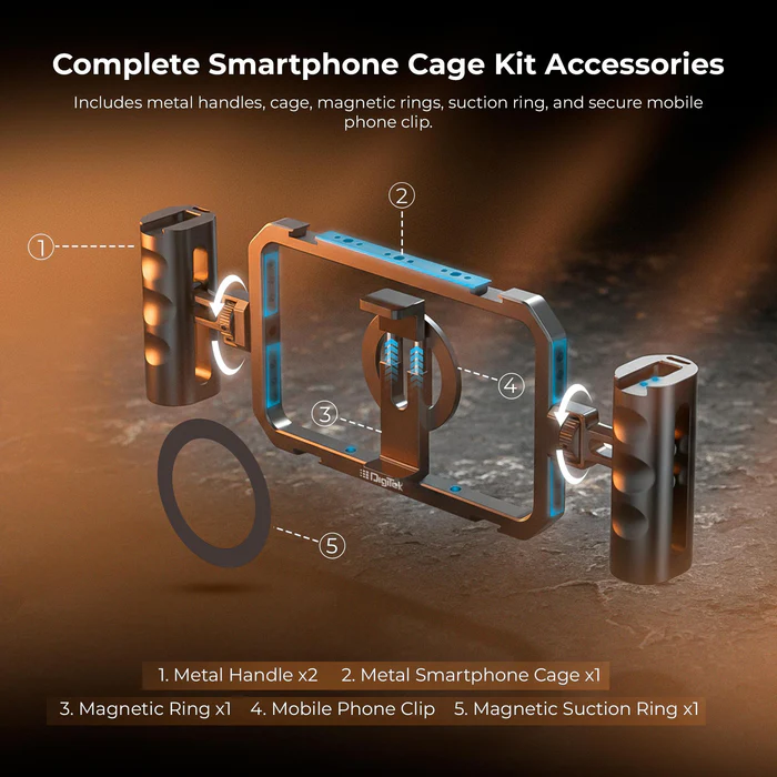 Digitek (DSC 002) Handheld Aluminum Alloy Universal Smartphone Cage Video Rig for Vloggers - Image 5