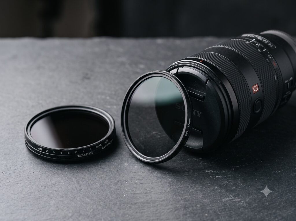 "ND and polarizing camera filters guide — variable ND filter and CPL filter for photography and video"
