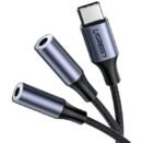 UGREEN AV144 USB-C to dual 3.5mm audio cable in Space Gray