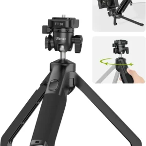 ULANZI TT38 mini tripod in tabletop mode with camera mounted
