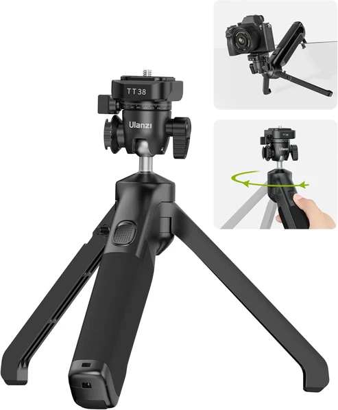 ULANZI TT38 mini tripod in tabletop mode with camera mounted