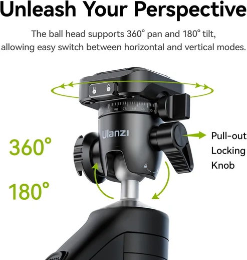 ULANZI TT38 Mini Tripod w/ Uka F38 QR for DJI/Insta360/Sony, Tabletop Stand - Image 6